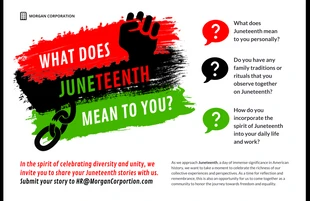 premium  Template: Poster delle festività di Juneteenth per la partecipazione dei dipendenti