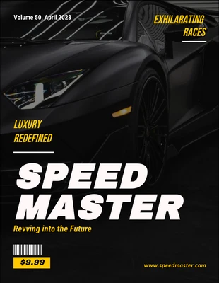 business  Template: Dark Yellow White Car Cover Magazine