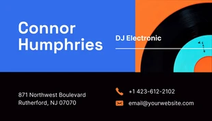 Blue and Orange DJ Club Business Card - صفحة 2