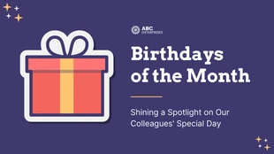 business  Template: Birthdays of the Month Presentation
