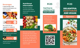 Free  Template: Vegetarian and Vegan Options Menu Double Paralel Brochure