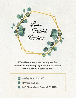 Free  Template: Beige Modern Aesthetic Texture Bridal Luncheon Invitation