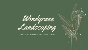 Free  Template: Green Elegant Aesthetic Landscaping Business Cards