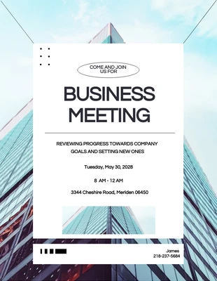 Free  Template: Convites simples para reuniões de negócios