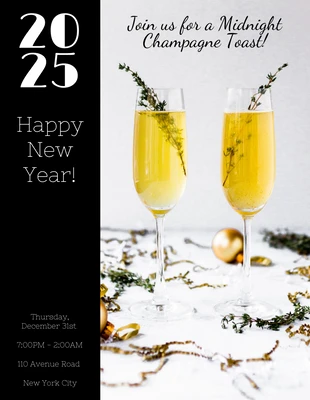 Free  Template: Restaurant Minimal New Year Poster