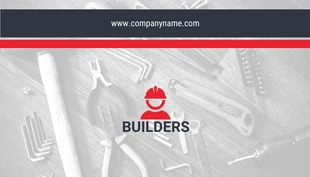 Red And Black Elegant Construction Business Cards