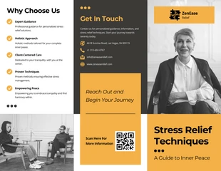 Free  Template: Stress Relief Techniques Accordion-Fold Brochure