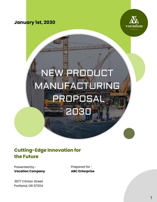 Free  Template: New Product Manufacturing Proposal