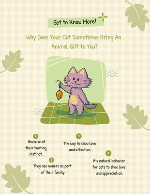 Green Pastel Cat Cartoon  Template