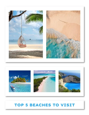 Free  Template: White Simple Cool Beach Photo Collages