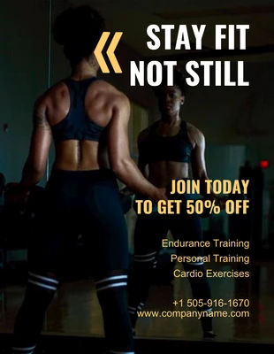 Free  Template: Black And Yellow Fitness Flyer