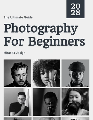 business  Template: Capa de livro com colagem de fotografia minimalista cinza claro