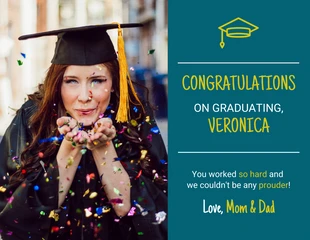 premium  Template: Green Graduation Congratulations Card