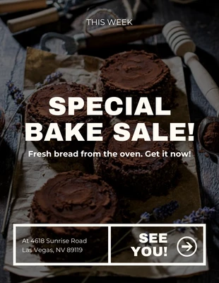 Free  Template: Folleto de venta de pasteles especiales simples negros
