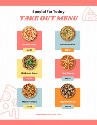 Free  Template: Élégants menus à emporter minimalistes orange
