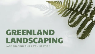 Free  Template: Cartões de visita de paisagismo minimalista cinza claro e serviço de gramado