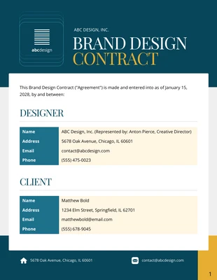 business  Template: Brand Design Contract Template