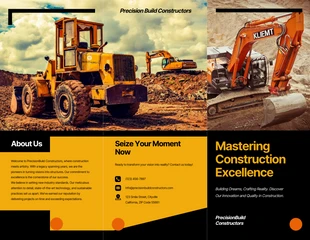 Free  Template: Black Yellow Orange Construction Brochure