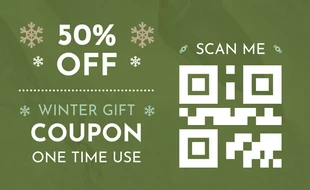 Free  Template: Green Modern Texture Abstract Christmas Coupons