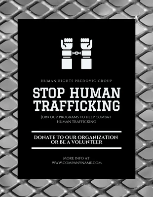 Free  Template: Affiche de traite des êtres humains à texture moderne grise et noire