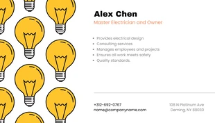Fun Orange Lamp Business Card Electrician - Pagina 2