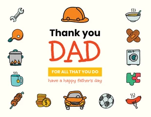 premium  Template: Thank You Father's Day Card