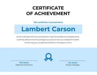 Free  Template: White And Light Blue Simple Professional Certificate