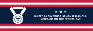 Free  Template: Navy Red And White Simple Stripe Illustration Veteran Day Banner