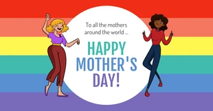 Free  Template: Post su Facebook per la Festa della Mamma Arcobaleno