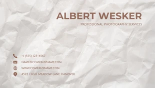 Beige Simple Texture Photo Business Card - Pagina 2
