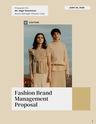 Free  Template: Einfacher Managementvorschlag für eine beige Modemarke