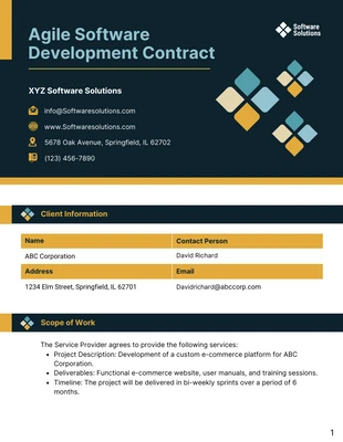 business  Template: Agile Software Development Contract Template