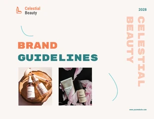 Free  Template: Präsentation der grünen und orangenen Markenrichtlinien für Kosmetika