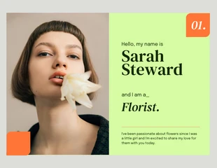 Free  Template: Florist Colorful About Me Presentation