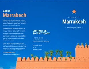 premium  Template: Marrakech Travel Tri Fold Brochure (folheto de viagem com três dobras)