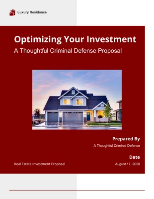 Free  Template: Real Estate Investment Proposal