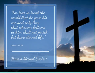 Free  Template: Religious Biblical Quote Easter Holiday Card