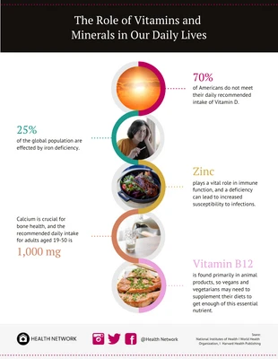 premium  Template: El papel de las vitaminas y los minerales en nuestra vida diaria: una descripción visual