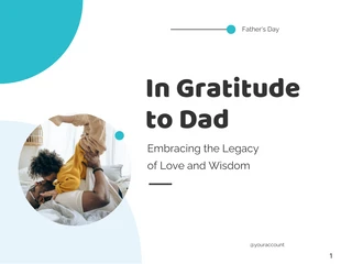 Free  Template: Apresentação Minimalista Teal and White para o Dia dos Pais