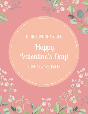 Free  Template: Big Valentines Day Card