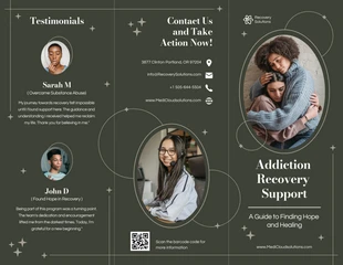 Free  Template: Addiction Recovery Support Accordion-Fold Brochure