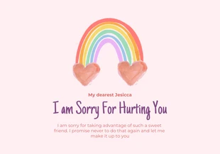 Free  Template: Light Pink Simple Illustration Apology Card