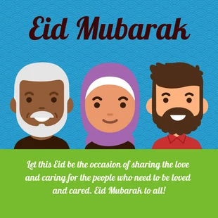 Free  Template: Post Instagram di Eid Mubarak
