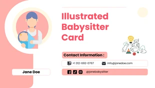 premium  Template: Illustrated Babysitter Card