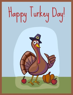 Free  Template: Turkey Day Thanksgiving Card