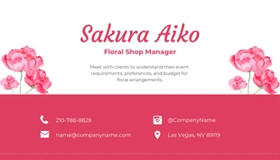 Soft Pink Floral Business Card - صفحة 2