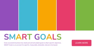 Free  Template: Bunte Smart Goal LinkedIn Banner-Anzeige