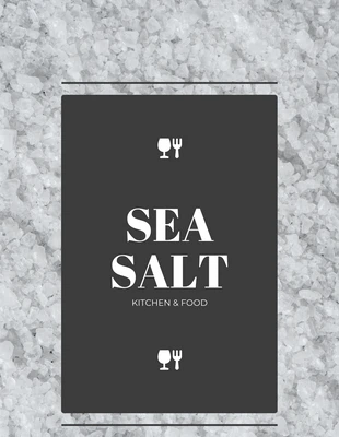 Free  Template: Etiqueta Para Cocina Sal marina con foto simple gris