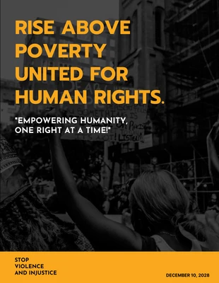 Free  Template: Poster Foto minimalista preta e amarela dos direitos humanos