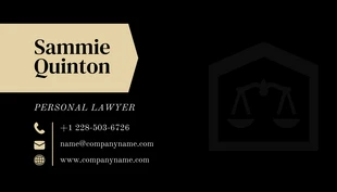 Black And Light Yellow Professional Luxury Lawyer Business Card - Seite 2